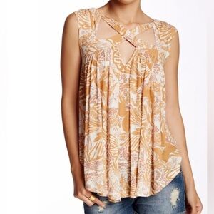 Free People NWT Sugarcane Crisscross Sleeveless Boho Blouse Tank Top Size Small